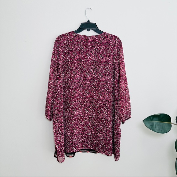 Ulla Popken Mixed Print Embellished Chiffon Tunic Top 24/26 - Picture 5 of 8